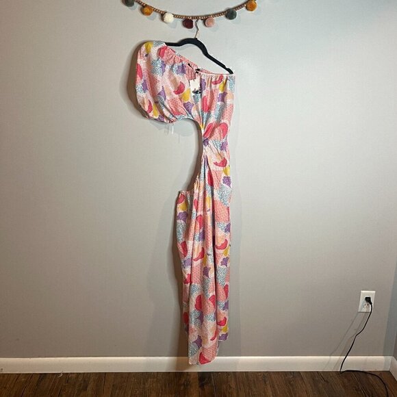NWT America & Beyond Cotton Candy One Shoulder Dress - Picture 2 of 6